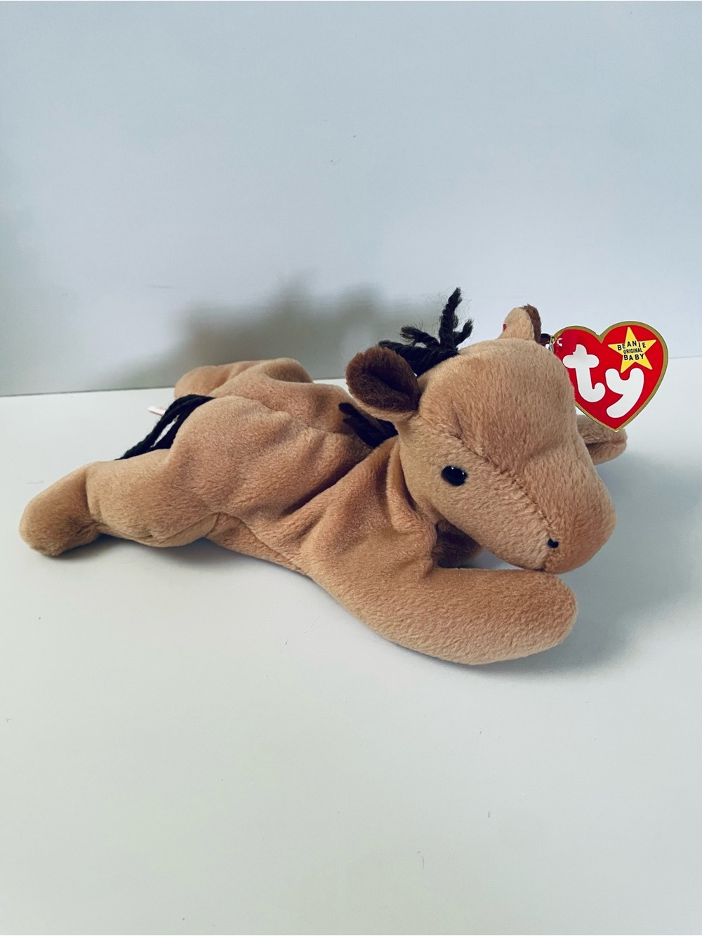 Ty Plush Horse Beanie in Light Brown with Black Mane